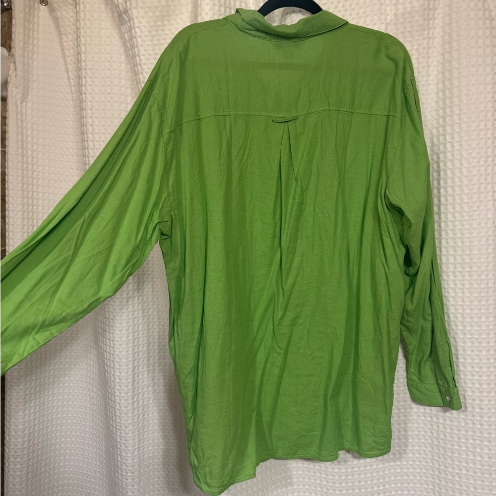 Old Navy Linen “Boyfriend” Shirt - Lime Green, XL Tall - Picture 2 of 5